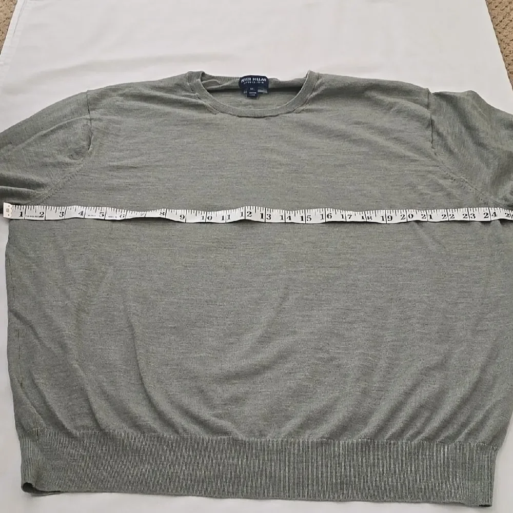 Peter Millar Wool, Green Crewneck Sweater,‎  Relaxed Fit XXL